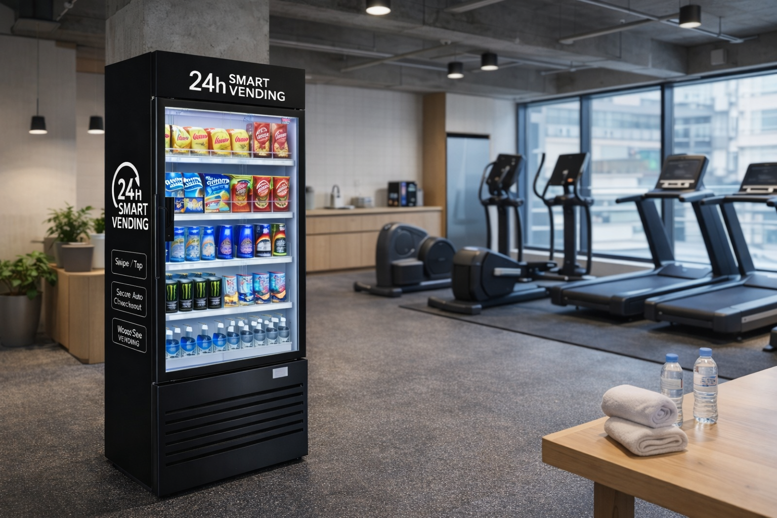 Smart fridge in a gym
