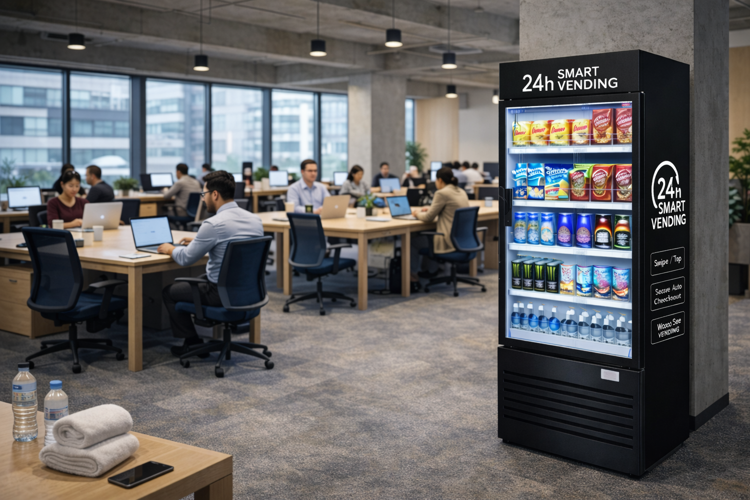Smart fridge in an office building